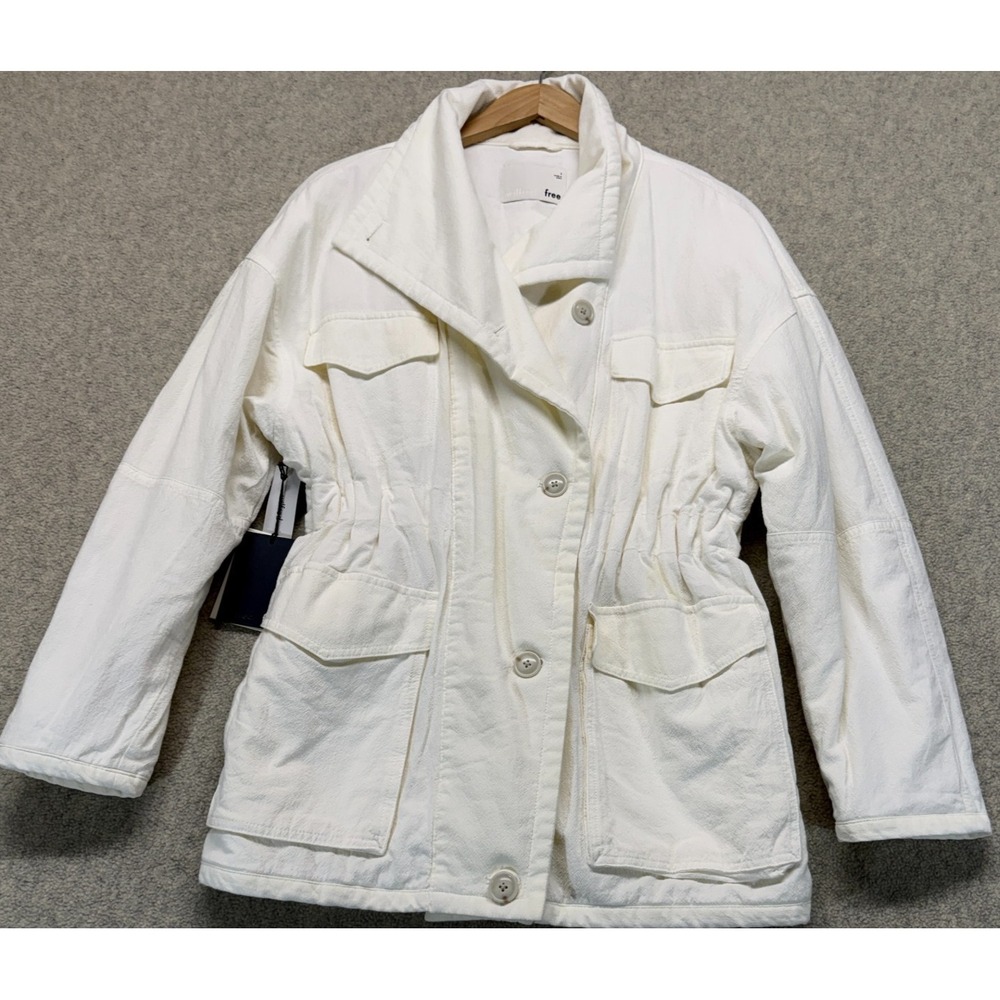 NWT Aritzia Wilfred Free Womens Ruby Espace Jacket White‎ Classic Button Front S